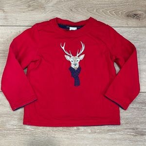 JANIE & JACK Reindeer Longsleeve Shirt ~ Double layer embroidered shirt ~ 18-24M